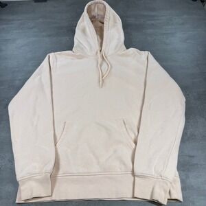 H&M Hoodie Pale Baby Pink Blank Minimal Plain Pullover Sweatshirt Skate Surf Y2K